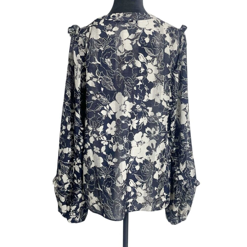 Alexis Size Large  Top Blouse Long Sleeve Shirt Top V Neck Floral - Picture 5 of 7